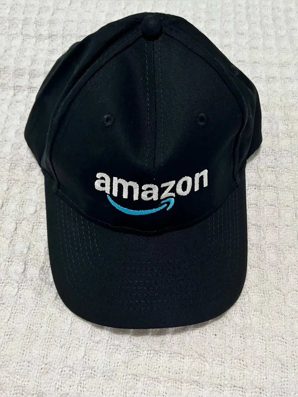 NWOT Amazon Employee Baseball Cap  Black Hook & Loop Fastener E-swag
